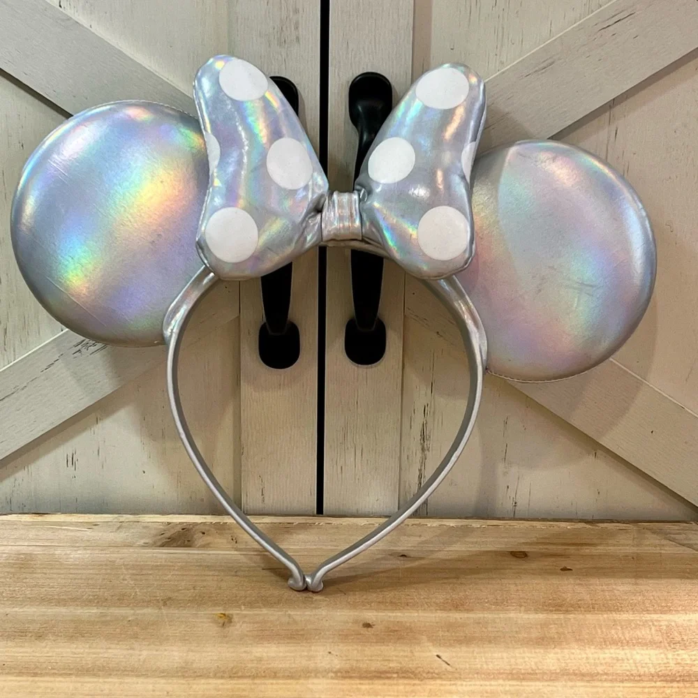 Disney Minnie Mouse 100th Anniversary Iridescent Headband & Matching Gloves NEW